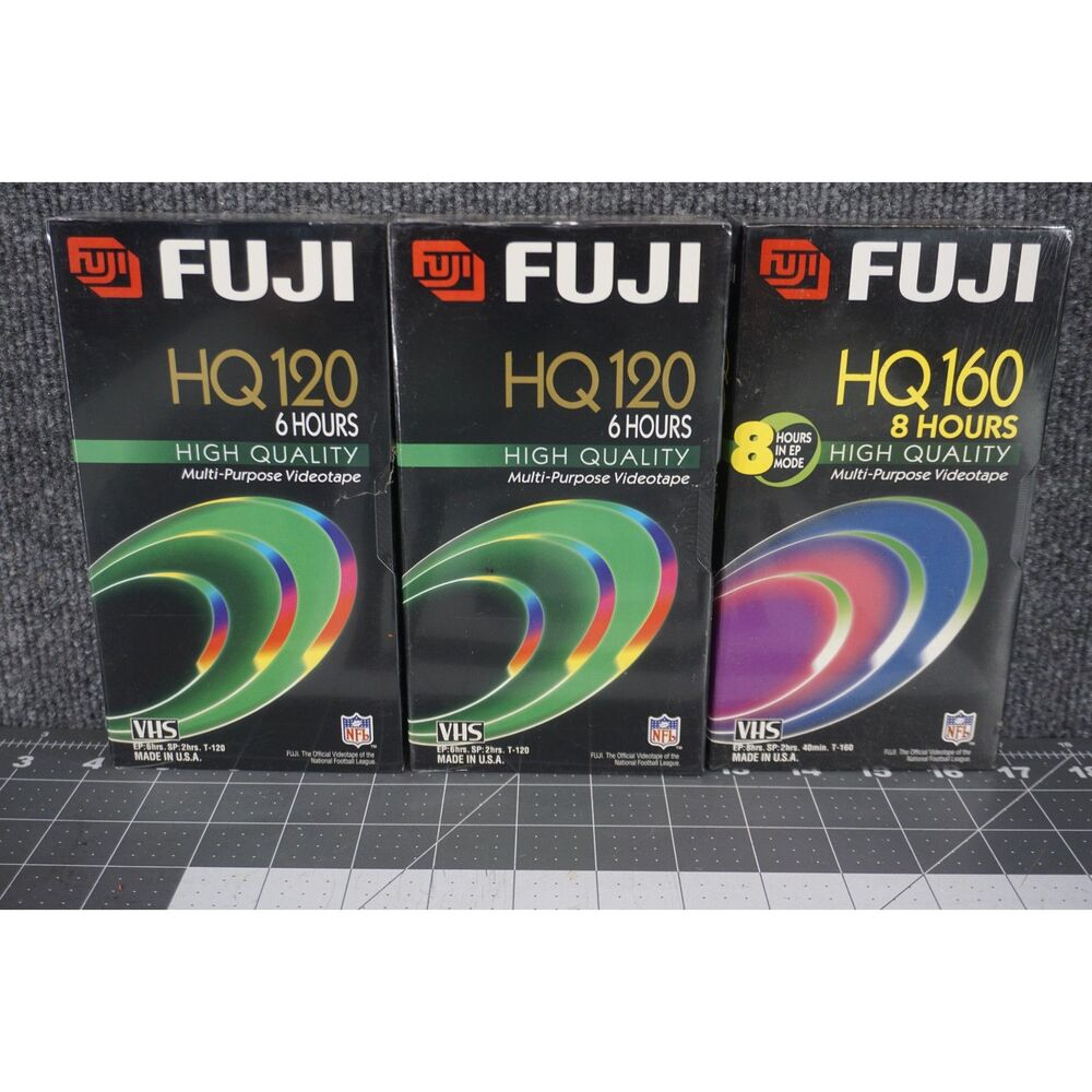 Lot Of 3 NEW SEALED FUJI HQ Blank VHS Video Cassette Tapes 2 HQ 120 1 HQ 160